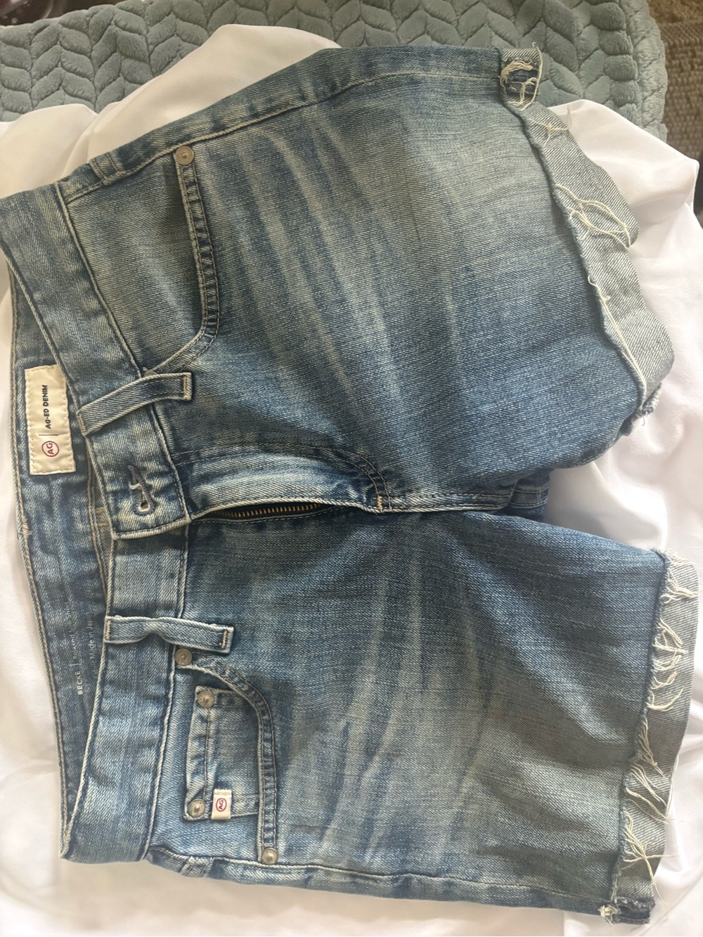 J Brand Light Blue Distressed Denim Cutoff Shorts